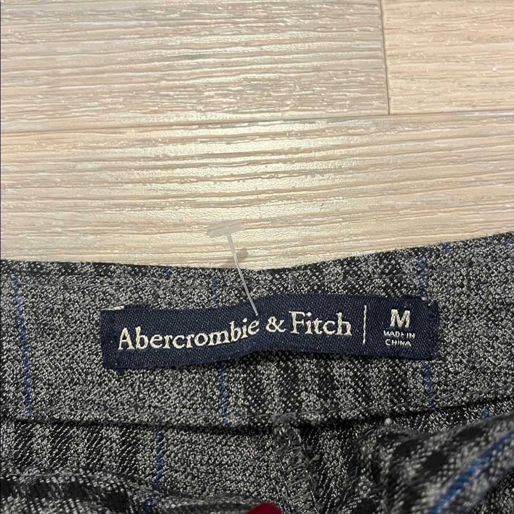A&F Wrap Plaid menswear Tie Abercrombie & Fitch Grey black Skirt Skort preppy M - Picture 6 of 8